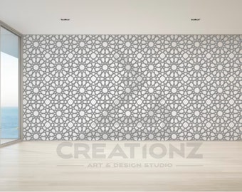 Moroccan Wall Panel - Seamless wall panels - Arabic geometry art wall panel