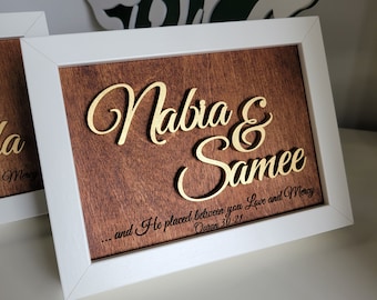 Wedding Gift - Custom wedding present , Personalized wedding gift, Custom Calligraphy gift