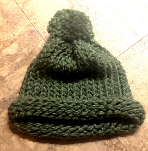 Woolk lined acrylic knit beanie w pom - greens Polaris Removable POM Beanie Green | FixMyToys main image 3