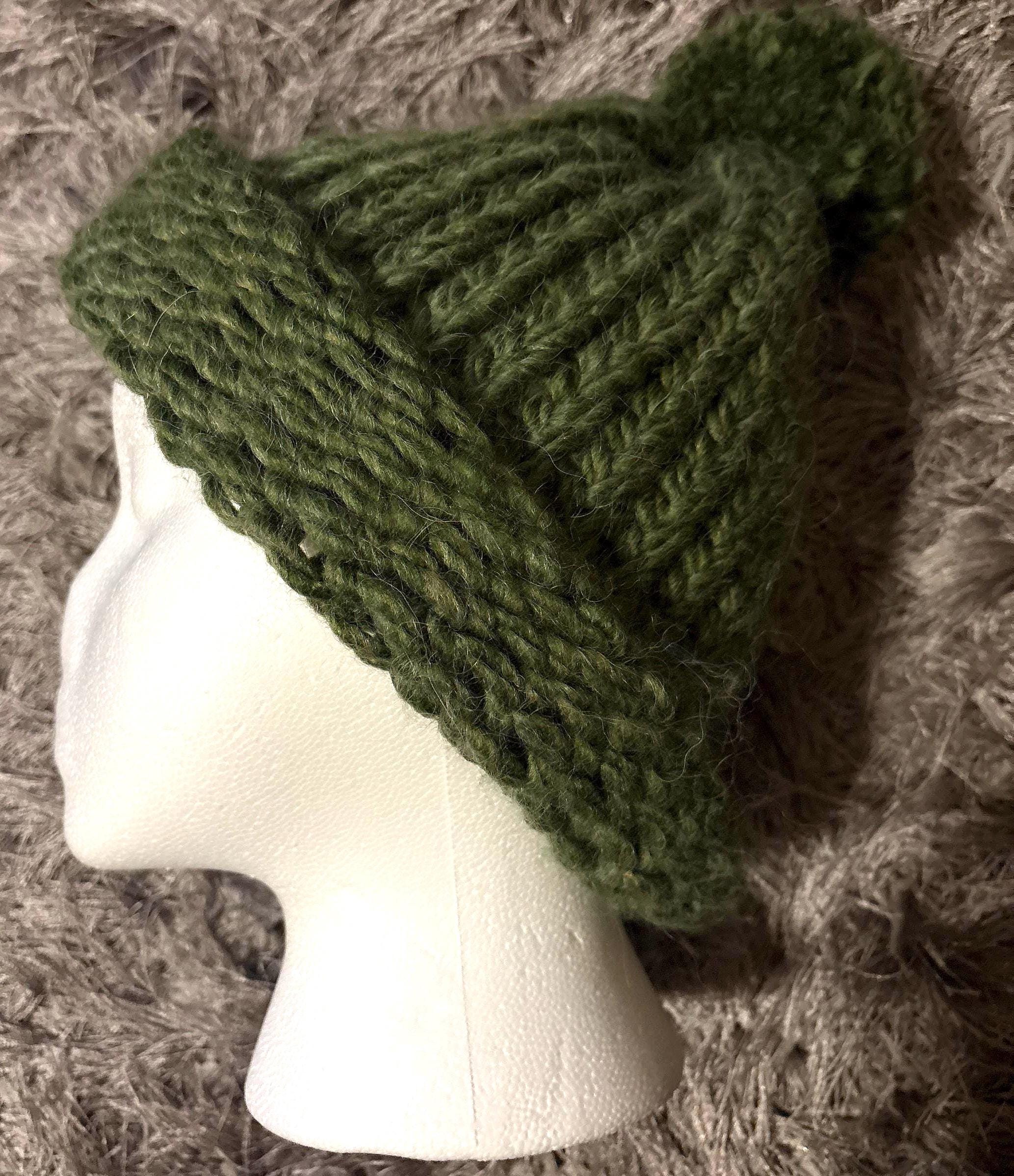 Woolk lined acrylic knit beanie w pom - greens Sportsman Pom-Pom 12 main image 2
