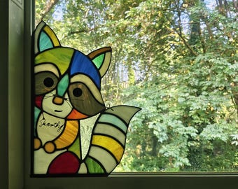 Stained Glass Jimothy the Raccoon