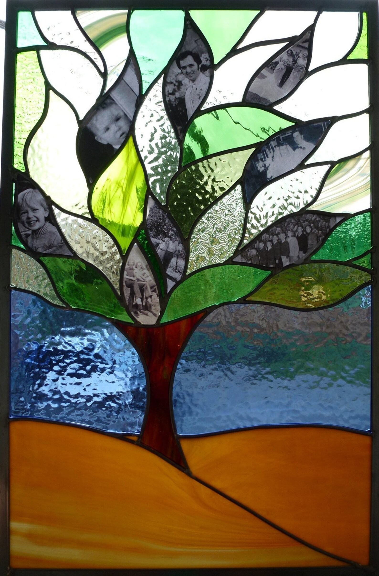 Custom Window Tree Stained Glass Window Tree : Stained Glass Window with Tree – GMBX