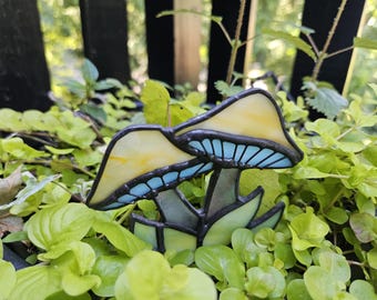 Stained Glass Mushrooms Potted Plant Stake