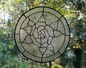 Glass Rose in Clear Textured Glass