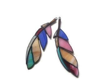 Stained Glass Feathers - set of 2