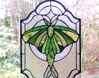 Stained Glass Luna Moth