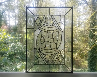 Stained Glass Queen of Diamonds