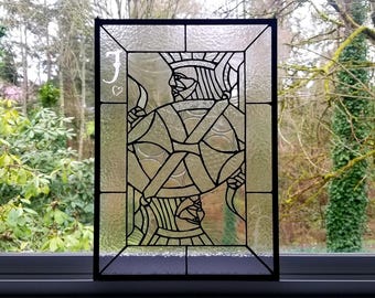 Stained Glass Jack of Hearts Playing Card Poker Art