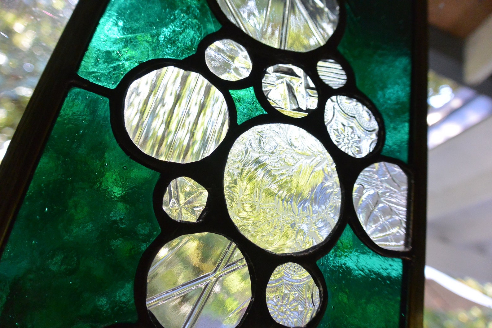 Stained Glass Bubbles in Clear Textures and Teal Etsy