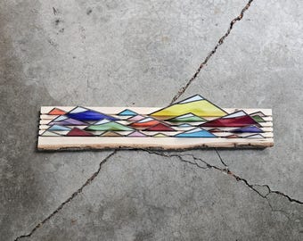 Stained Glass Mountain Range in Rainbow Opaque