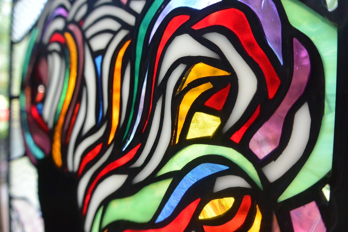 Stained Glass Bob Dylan Panel Etsy