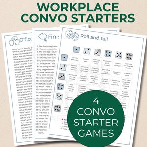 Office Conversation Starters Bundle | Work Icebreakers & Team Prompts  | Team Building Games | Printable Fun Office Games | Icebreaker Games