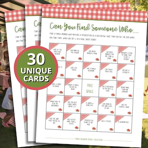 Family Reunion BINGO | Family Reunion Party Games | Find Someone Who Summer Bingo | Reunion Icebreaker Activity | Family Party Game