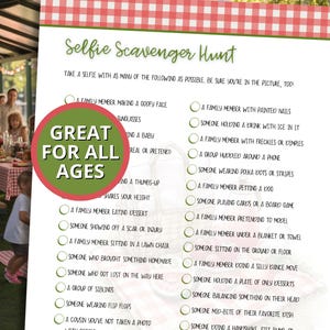Family Reunion Scavenger Hunt | Selfie Scavenger Hunt | Reunion Icebreaker Activity | Family Party Photo Game | Printable Activity No Prep