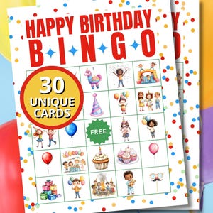 Birthday BINGO | Printable Bingo Cards for Kids | Birthday Bingo Game | Kids Bingo Games | Bingo Kit for Kids | Birthday Bingo Cards