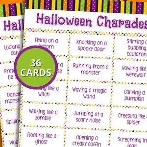 Halloween Charades | Printable Charades | Halloween Games for Family | Halloween Party Printable | Halloween Game Night | Charades for Kids