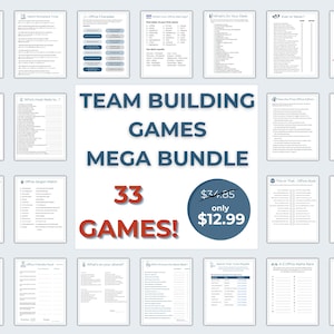Team Building Games Bundle | Fun Office Games | Work Party Games | Team Games Bundle | Icebreaker Games | Office Games Bundle | Printable