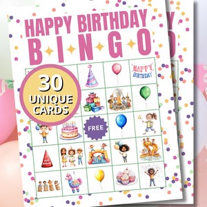 Birthday BINGO | Printable Bingo Cards for Kids | Birthday Bingo Game | Kids Bingo Games | Bingo Kit for Kids | Birthday Bingo Cards