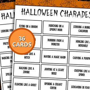 Halloween Charades | Printable Charades | Halloween Games for Family | Halloween Party Printable | Halloween Game Night | All Ages