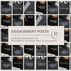 50 Inspirational BossBabe Quotes Digital Graphics - Instagram Social Media Engagement, Influencers, Social/Direct Selling, Network Marketing