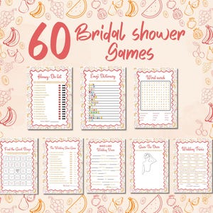 Bridal Shower Games: 60 Printable Bachelorette Party Activities (PDF Download