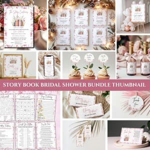 Storybook Bridal Shower Bundle Template, New Chapter Begins Bridal Shower, Book themed Bridal Shower, Storybook Bridal Shower Decor