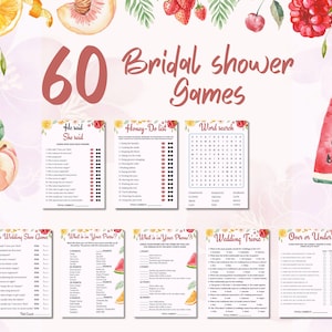 Bridal Shower Games: 60 Printable Bachelorette Party Activities (PDF Download