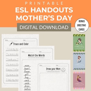 Afdrukbare hand-outs voor Moederdag voor groep 1-3 + bonuswenskaarten | Leuke en gemakkelijke klasactiviteiten