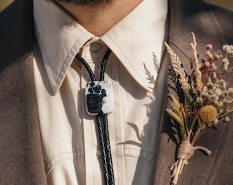 Handmade Buffalo Turquoise Bolo Tie, Genuine Black Braided Leather - Antique Copper Sun Tips