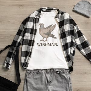 Pigeon Shirt, Wingman Funny Pigeon Shirt, Cool Bird Tee, Birdwatching Shirt, Trendy Pigeon Tee, Bird Shirt, Pigeon Art, Pigeon Birthday Gift