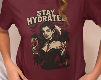 Vintage Vampire Girl Shirt, Spooky Halloween Tee