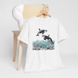Vintage 90s Orca Pod TShirt | Retro Y2K Ocean Animal Aesthetic, Trendy Cute Boho Killer Whale T-Shirt, Marine Biology Dolphin Baggy Tee Top