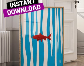 Sardines Art Print: Retro Kitchen Wall Decor (Digital Download)