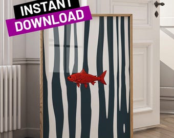 Sardines Art Print: Retro Kitchen Wall Decor (Digital Download)