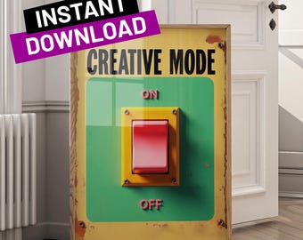 Arte mural en modo creativo: Decoración retro de oficina (descarga digital)