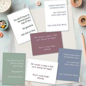 Lustiges Kartenset zum ausdrucken – 6 digitale Karten – Sofort Download – 13 x 20,5 cm Klappkarten mit Umschlagvorlage