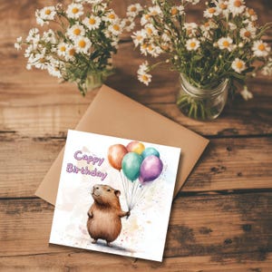 Cappy Birthday Printable Card Set | 10 Funny Capybara Birthday Cards