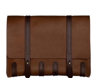 Leather Folio Portfolio // Laptop case // Document Holder // DE BRUIR