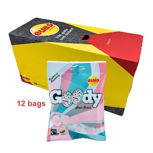 12 sachets Bubs Goody myrtille framboise - bonbons suédois végétaliens, bonbons gélifiés aigres-doux, gâterie sans gélatine, bonbons nordiques en vrac - bonbons aux myrtilles