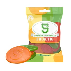Zweeds Snoep - S-MÄRKE FRUKT – 70 g | Klassieke Zweedse fruitgummies - gratis verzending