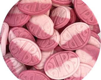 BUBS Oval Strawberry Pomegranate Candy, Sweet Tangy Swedish Treat - Vegan Pick and Mix, Soft Chewy Fruit Candy, Scandinavian Sweets