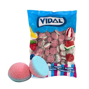 1kg Vidal Sour Blue Raspberry Bombs - Tangy Chewy Blue Candy Treat - Bulk Sour Sweets for Snacking, Gifting, Parties – Free Shipping