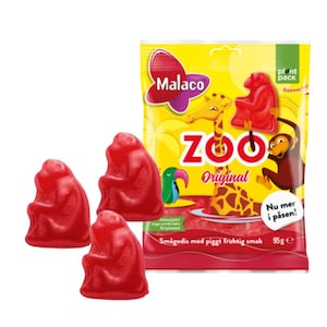 Malaco Zoo Swedish Candy 95g – Fruity Animal Shaped Gummies, Soft Chewy Scandinavian Sweets, Party Favors & Pick Mix Treats, Candy for