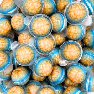 Cool Brains, Gummy Jelly Filled Candies, Orange Taste Swedish Candy