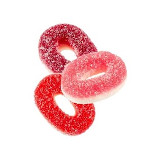 Trolli Red Fruits Mini Rings - Fruity Gummy Candy with Real Juice - Party Mix Treats - Chewy Red Fruit Gummies for Snack or Gift