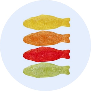 Malaco Swedish Fish Shaped Candy – Fruity & Sour Swedish Candy, Vegan Fish Gummies, Gelatin-Free, Imported Pastel Candy, Gummy Treats