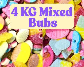 4KG Bubs Schwedische Bonbon Mischung | Vegane Halal Glutenfreie Fruchtgummis | Saure Süßigkeits-Sammeln und mischen | Nordische Leckereien | Kostenloser Versand