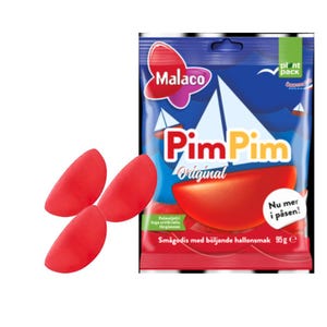 Malaco Pim Pim Swedish Candy – Strawberry Boat Gummies For Party, Birthday - 95g Bags in Bulk - Scandinavian Treat - Free Shipping