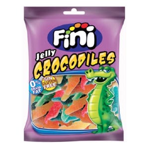 900g Fini Jelly Crocodiles Shaped Candy – Fruity Swedish Candy | Soft Chewy Gummy Candy Pack | Kids Party Sweets | Bulk Colorful Treats