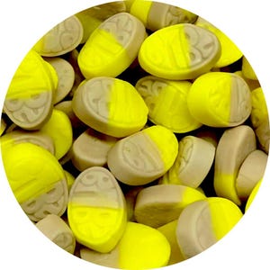 BUBS Mini Sweet Ovals Banana Toffee – Vegan Swedish Candy, Creamy Chewy Foam Gummies, Pick & Mix Treat, Scandi Candy Delight For Party